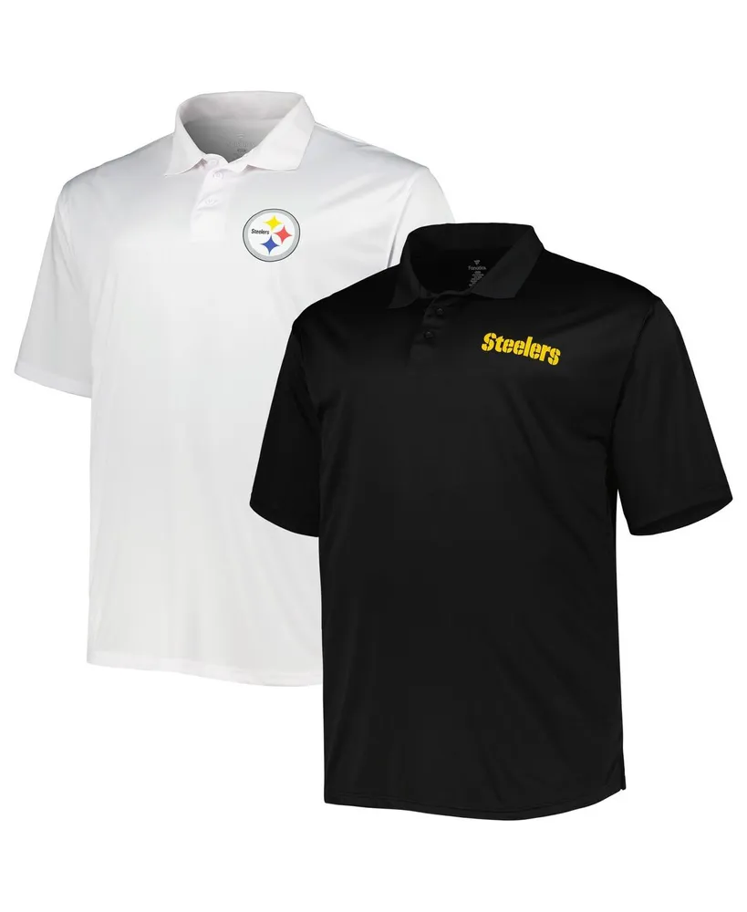 Home, Fanatics Men's Fanatics Branded Black and White Pittsburgh Steelers  Big and Tall Solid Two-Pack Polo Shirt Set