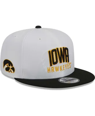 Men's New Era White and Black Iowa Hawkeyes Two-Tone Layer 9FIFTY Snapback Hat