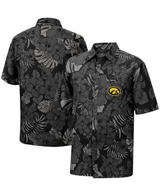 Men's Colosseum Black Iowa Hawkeyes The Dude Camp Button-Up Shirt