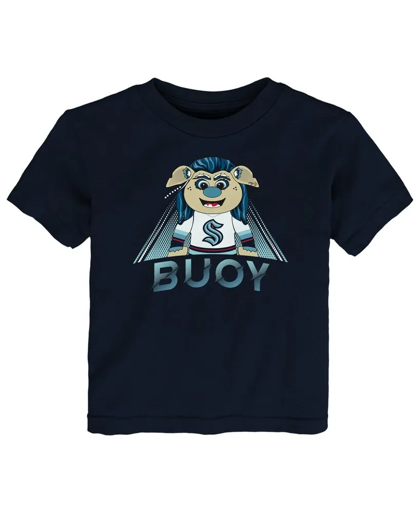Toddler Boys and Girls Deep Sea Blue Seattle Kraken Mascot Callout T-shirt