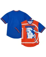 Men's Mitchell & Ness Royal Denver Broncos Jumbotron 3.0 Mesh V-Neck T-shirt