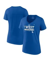 Women's Fanatics Royal Los Angeles Dodgers 2022 Nl West Division Champions Plus V-Neck T-shirt