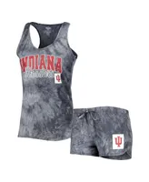 Women's Concepts Sport Charcoal Indiana Hoosiers Billboard Tie-Dye Tank Top and Shorts Sleep Set