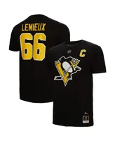 Men's Mitchell & Ness Mario Lemieux Black Pittsburgh Penguins Name and Number T-shirt