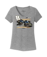 Women's Richard Childress Racing Team Collection Heather Gray Kyle Busch 3CHI Car Tri-Blend V-Neck T-shirt