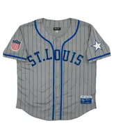 Men's Rings & Crwns #17 Gray St. Louis Stars Mesh Button-Down Replica Jersey