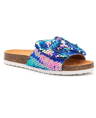 Olivia Miller Girls Shimmering Bow Slipper Sandal