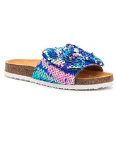 Olivia Miller Girls Shimmering Bow Slipper Sandal