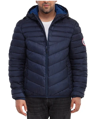 Men's Light Weight Quilted Hooded Puffer Jacket Coat