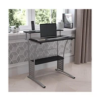 Emma+Oliver Computer Desk With Top And Lower Storage Shelves