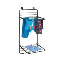 mDesign Collapsible Foldable Laundry Drying Rack, 2 Shelves