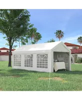 Outsunny 10ft x 20ft Party Tent & Carport, Portable Garage with Sidewalls