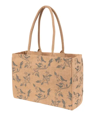 Kaf Home Jute Market Tote Bag with Birds Print