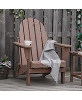 Outsunny Folding Adirondack Chair, All Weather Outdoor Fire Pit Seating Hdpe Lounger Chair for Patio Deck and Lawn Furniture