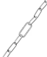 Lauren Ralph Lauren Crystal Pave Open Link Chain Bracelet in Sterling Silver