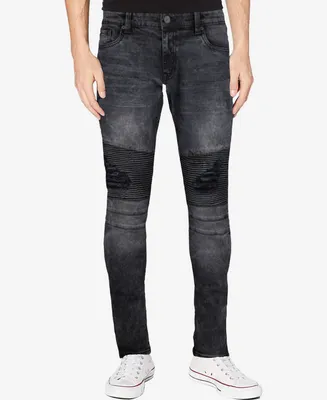 X-Ray Men's Regular Fit Moto Jeans