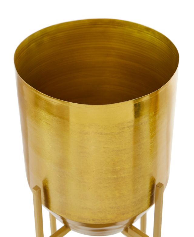 Gold-Tone Metal Planter with Removable Stand Set of 2