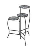 Rosemary Lane Metal Indoor Outdoor 3 Tier Floral Plant Stand