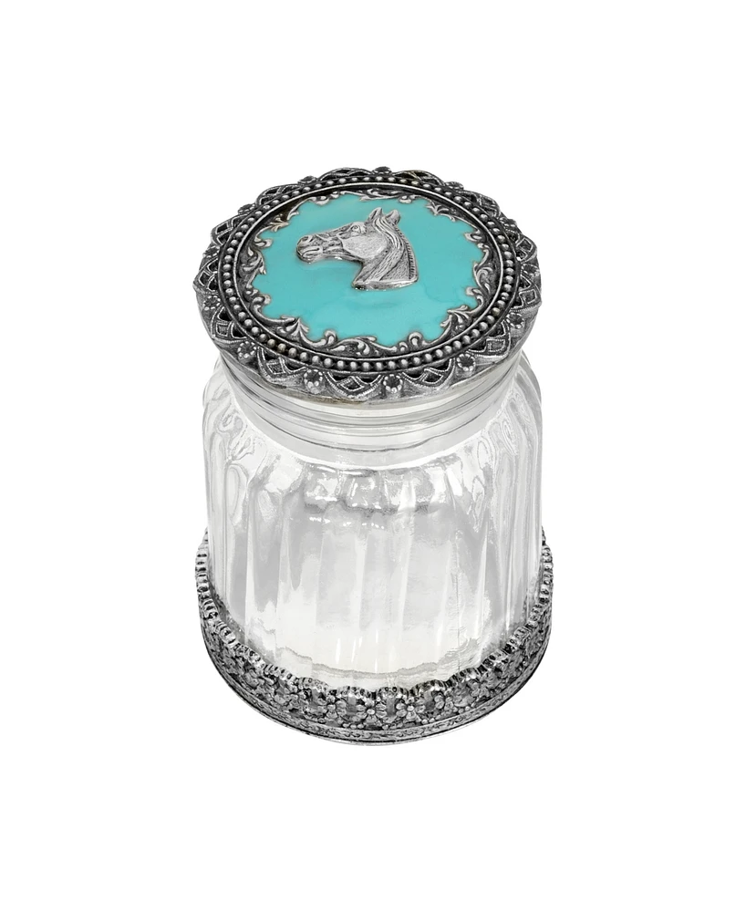 2028 Enamel Glass Horse Head Button Jar