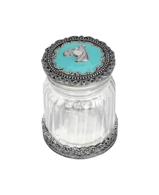 2028 Enamel Glass Horse Head Button Jar