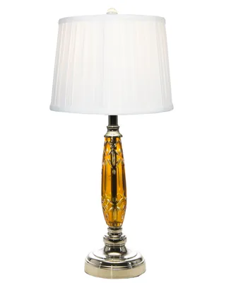 Dale Tiffany Glossy Amber Lead Crystal Table Lamp