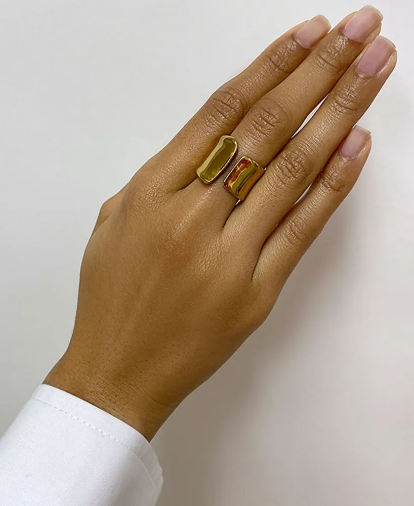 Adornia 14K Gold Plated Tall Open Band Ring