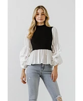 Women's Mixed Media Top
