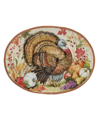 Certified International Harvest Blessings Oval Turkey Platter