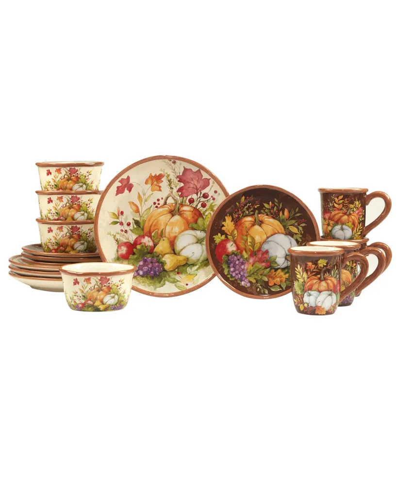 Certified International Harvest Blessings 16 Piece Dinnerware Set, Service for 4