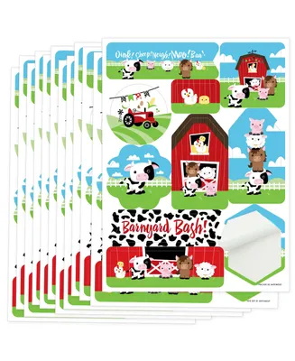 Farm Animals Barnyard Party Favor Sticker 12 Sheets 120 Stickers