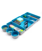 Welaxy 8 Piece Felt Drawer Organizer Set with Round Cups and Trays