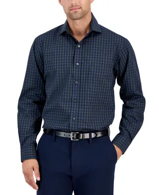 Club Room Men's Regular-Fit Check Dress Shirt, Created for Macy's