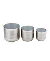 CosmoLiving Metal Indoor Outdoor Planter Set of 3
