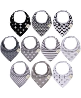 KeaBabies 10pk Organic Baby Bandana Bibs, Cotton Drool Bibs for Boy, Girl, Infant