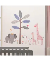 Lambs & Ivy Jazzy Jungle Elephant/Zebra/Giraffe/Tree Wall Decals/Stickers