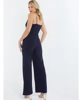 Quiz Women's Wrap Embellished Strap Palazzo Jumpsuit