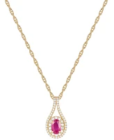 Ruby (1/2 ct. t.w.) & Diamond (1/4 ct. t.w.) Pendant Necklace in 14k Gold