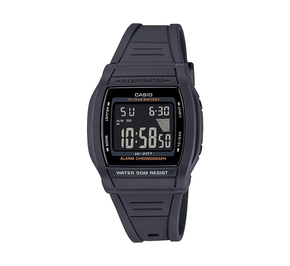 Casio Men's Digital Quartz Gray Resin Watch 36mm, W201-1BV