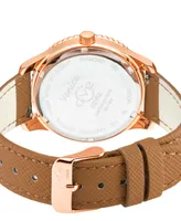 GV2 by Gevril Women's Venice Swiss Quartz Brown Faux Leather Watch 38mm