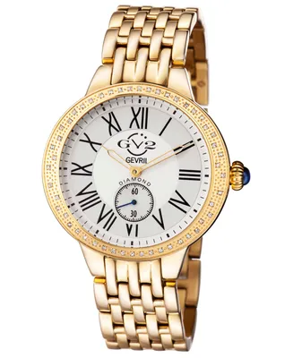 GV2 by Gevril Women's Astor Swiss Quartz Gold-Tone Stainless Steel Watch 40mm