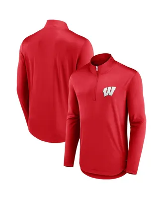 Men's Fanatics Red Wisconsin Badgers Tough Minded Quarter-Zip Top