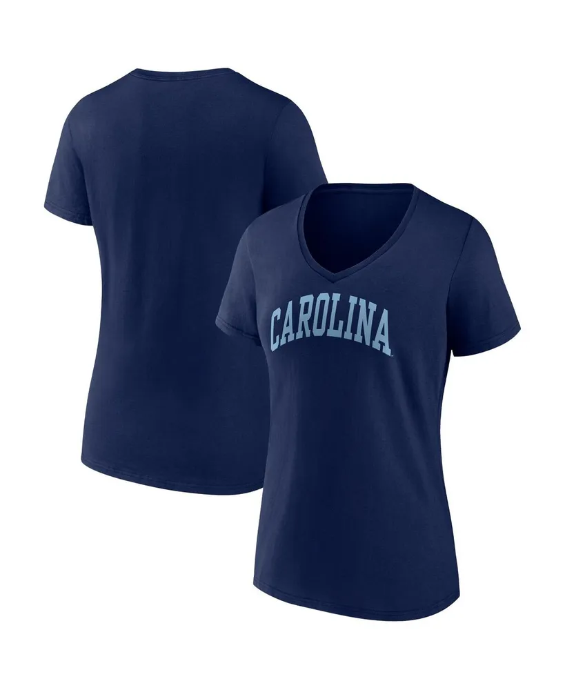 Women's Fanatics Navy North Carolina Tar Heels Basic Arch V-Neck T-shirt