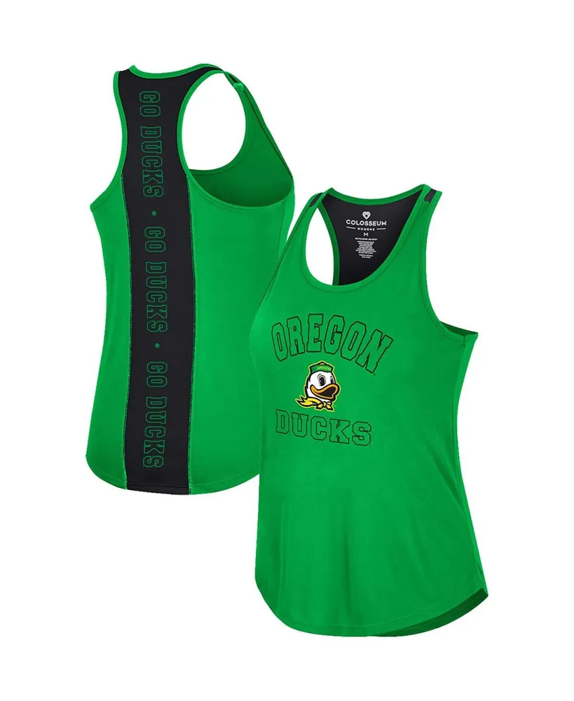 Women's Colosseum Green Oregon Ducks 10 Days Racerback Scoop Neck Tank Top