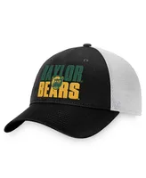 Men's Top of the World Black, White Baylor Bears Stockpile Trucker Snapback Hat
