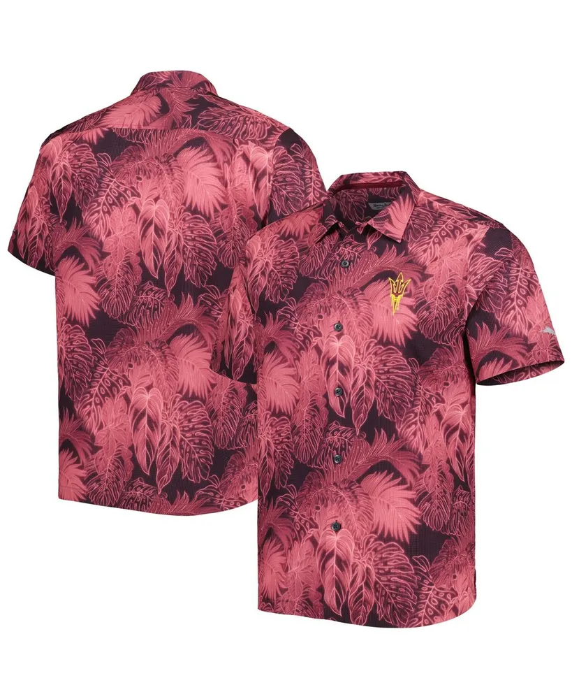 Tommy Bahama Men's Tommy Bahama Maroon Arizona State Sun Devils Coast  Luminescent Fronds IslandZone Button-Up Camp Shirt