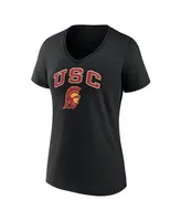 Women's Fanatics Black Usc Trojans Evergreen Campus V-Neck T-shirt