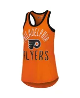 Women's G-iii 4Her by Carl Banks Orange Philadelphia Flyers First Base Racerback Scoop Neck Tank Top