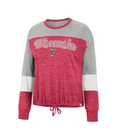 Women's Colosseum Red Wisconsin Badgers Joanna Tie Front Long Sleeve T-shirt