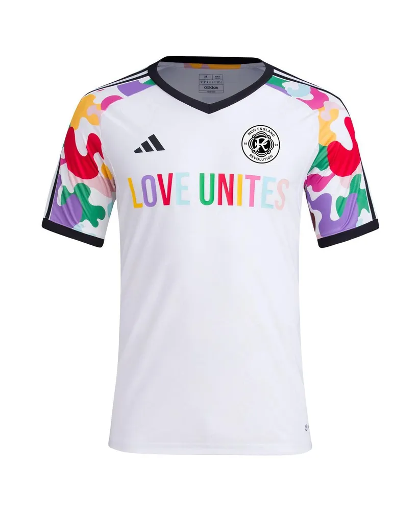 Men's adidas White New England Revolution 2023 Pride Pre-Match Top