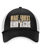 Men's Top of the World Black, White Wake Forest Demon Deacons Stockpile Trucker Snapback Hat